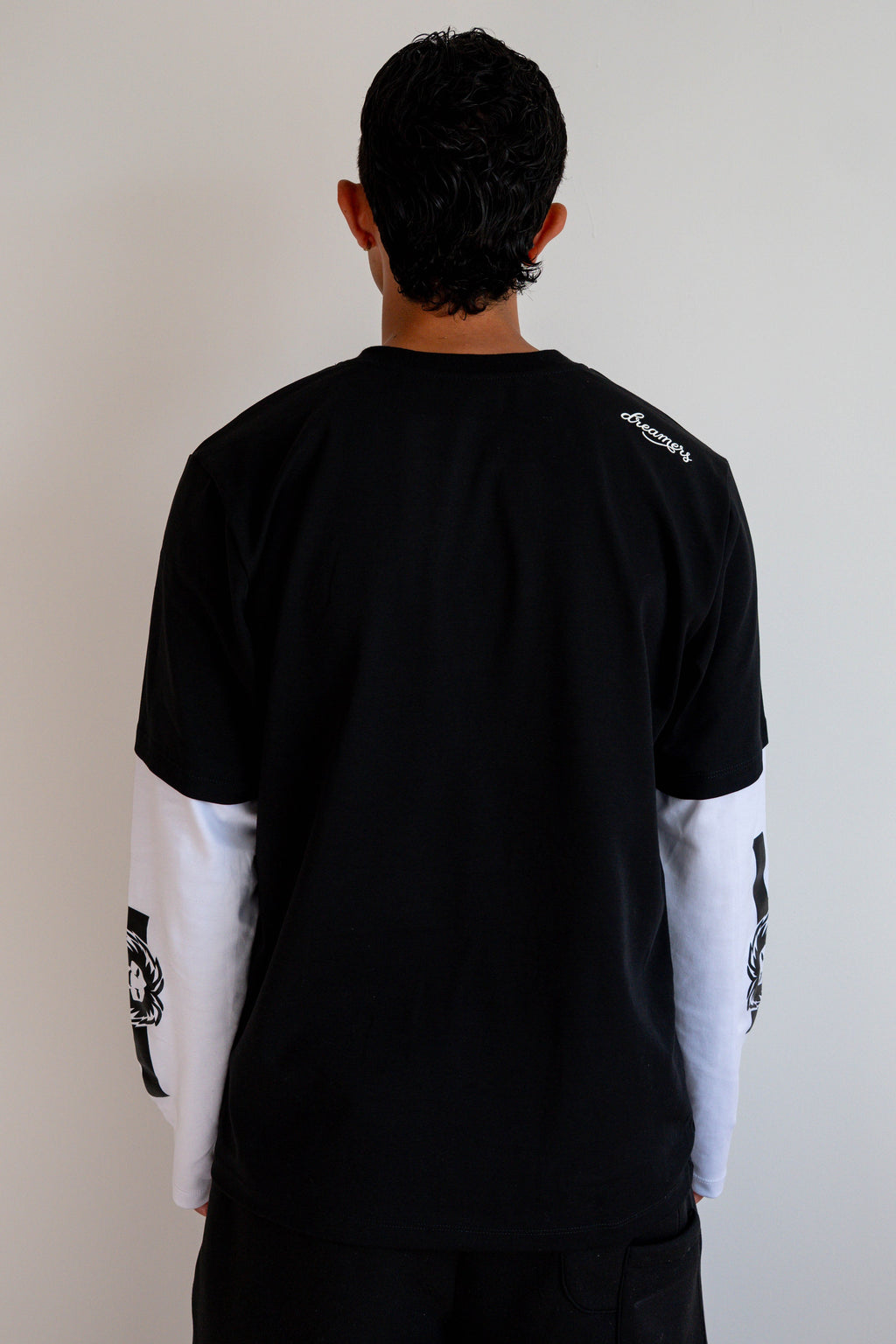 Camiseta Manga Larga Doble Manga Negra/Blanca - JC