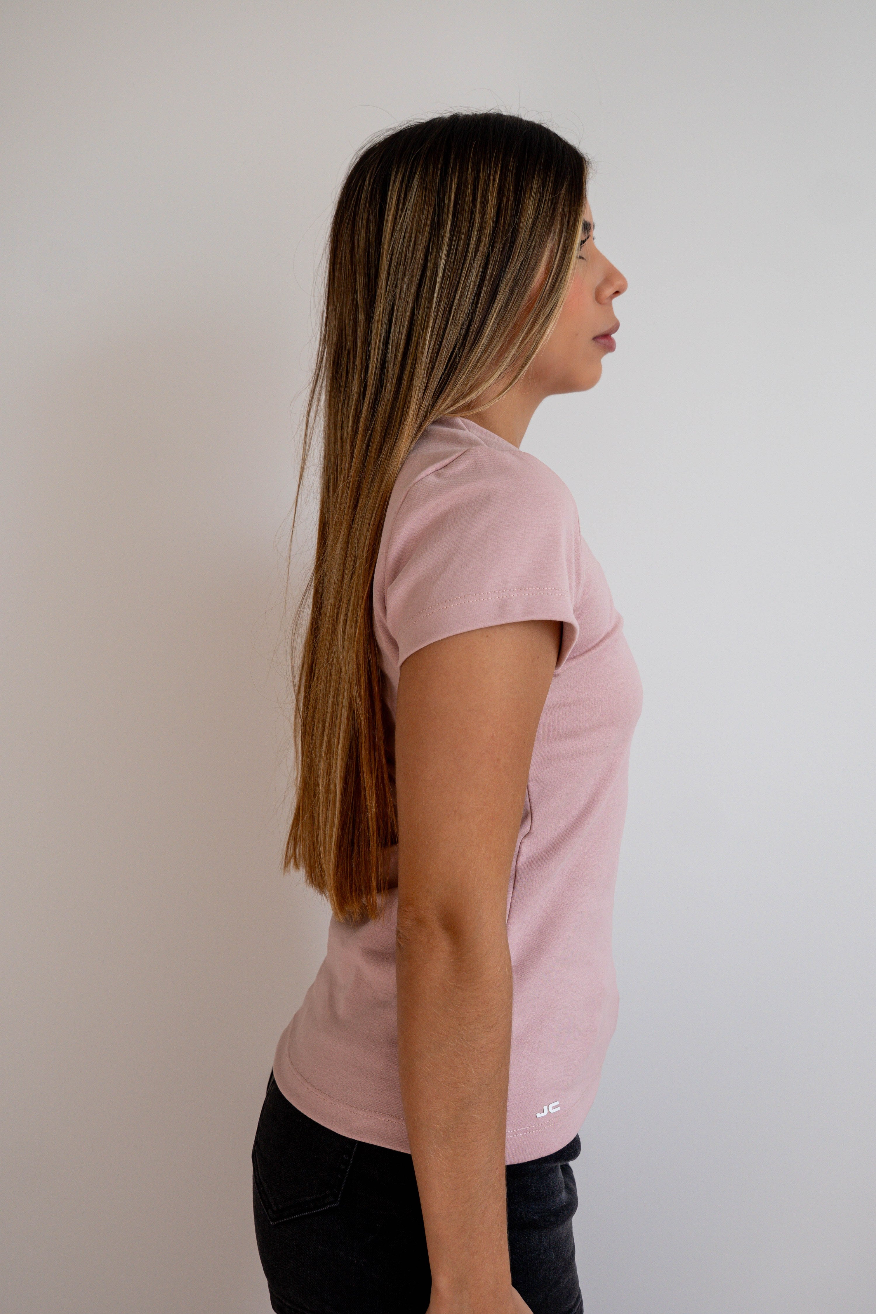Camiseta Manga Corta Mujer Rosa - JC
