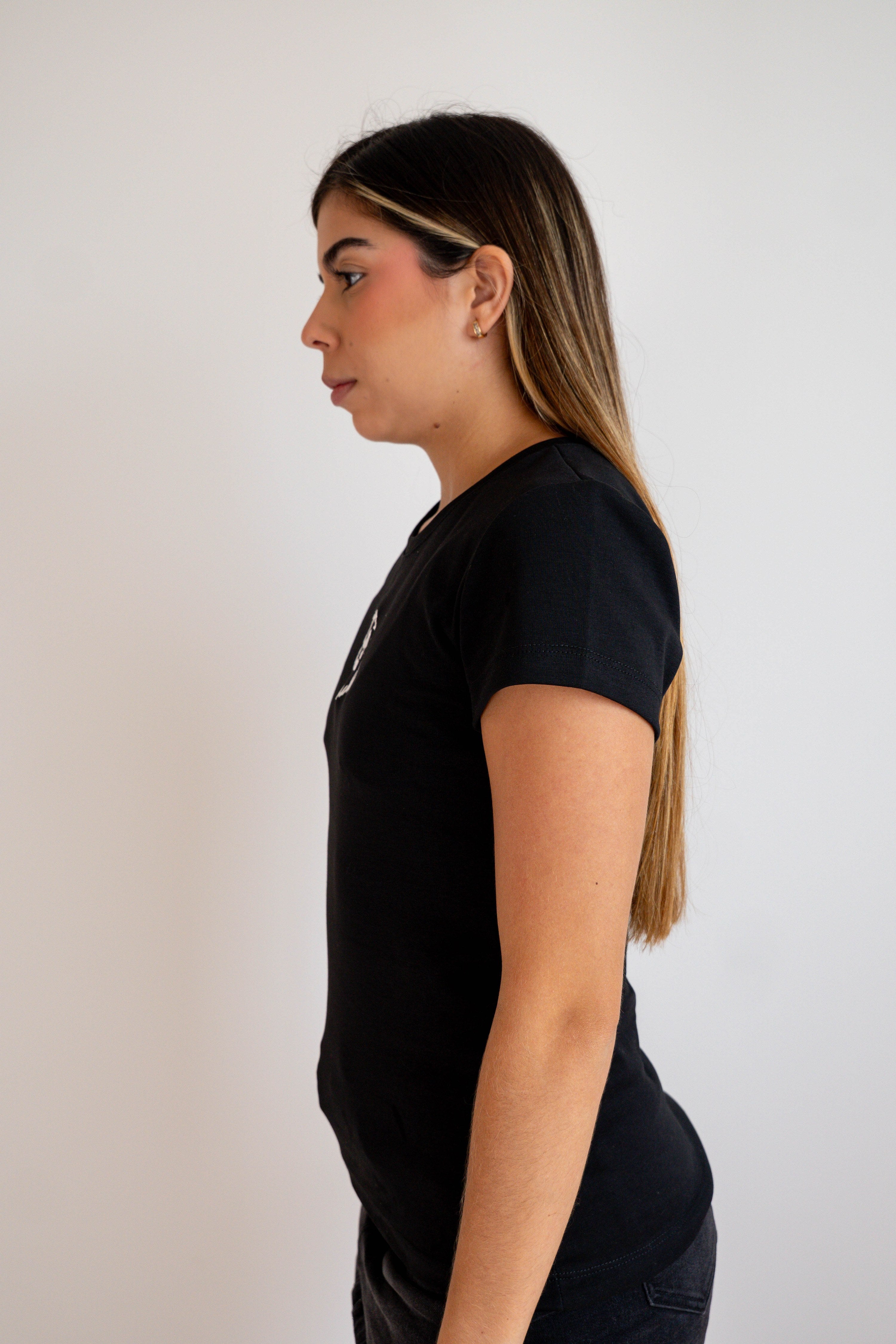 Camiseta Manga Corta Mujer Negra - JC
