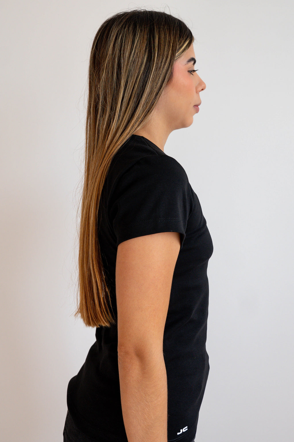 Camiseta Manga Corta Mujer Negra - JC