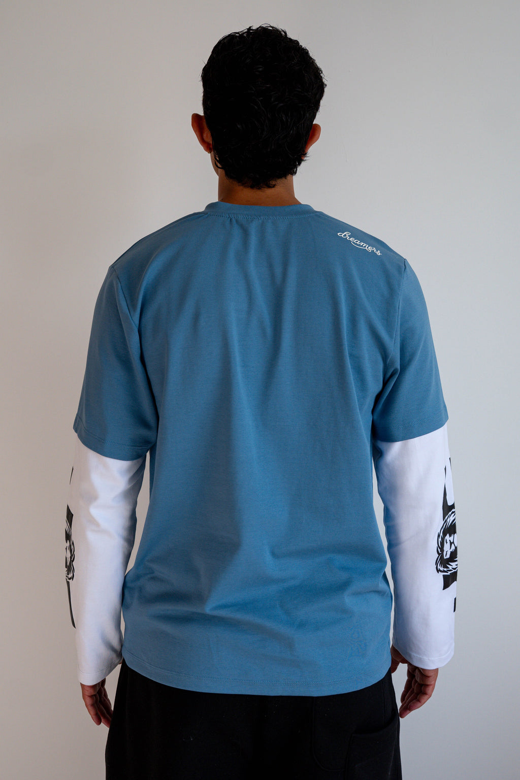Camiseta Manga Larga Doble Manga Azul/Blanca - JC