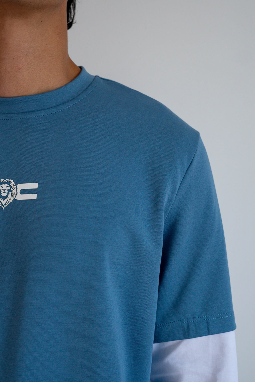 Camiseta Manga Larga Doble Manga Azul/Blanca - JC