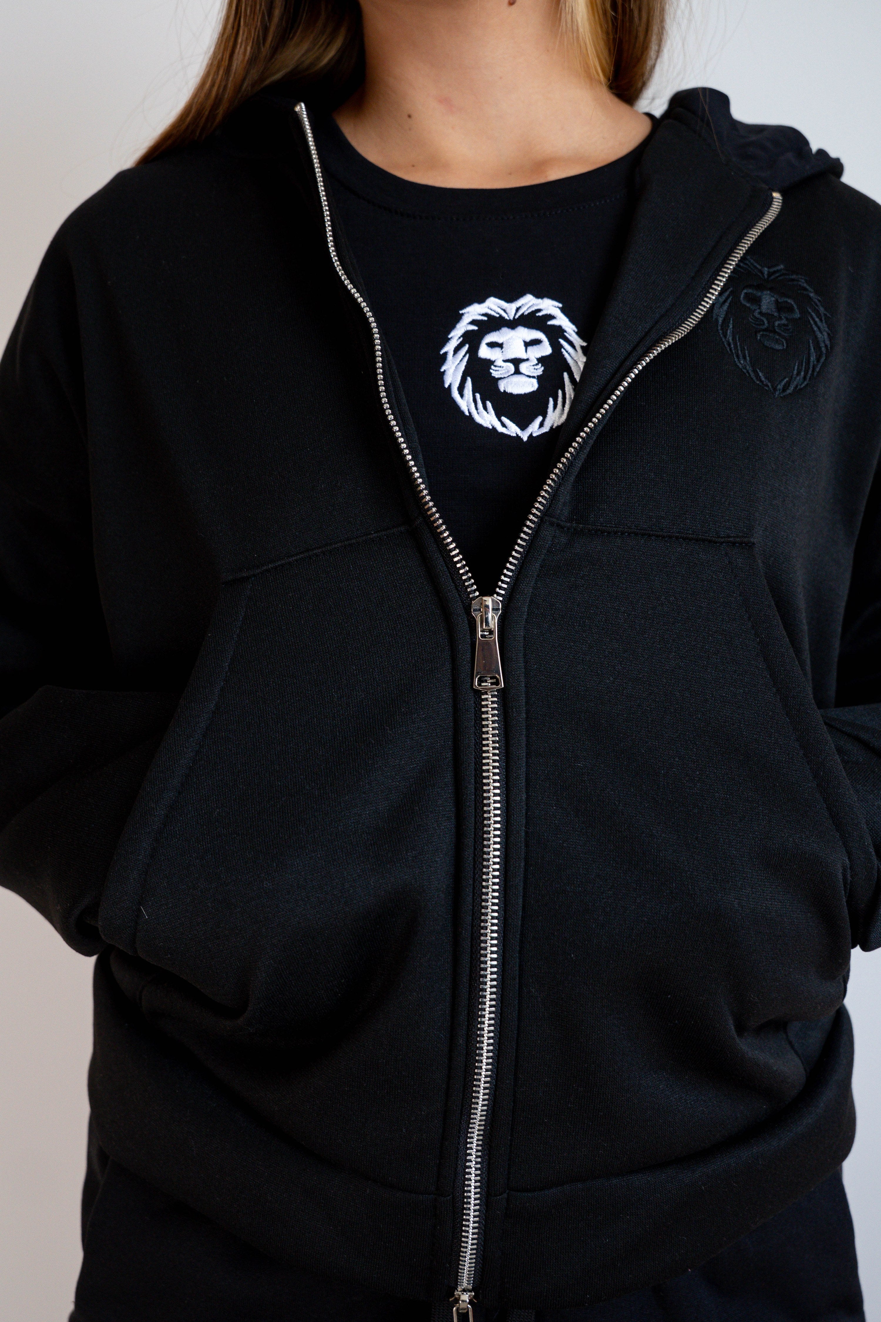 Conjunto Hoodie + Jogger Negro Mujer - JC