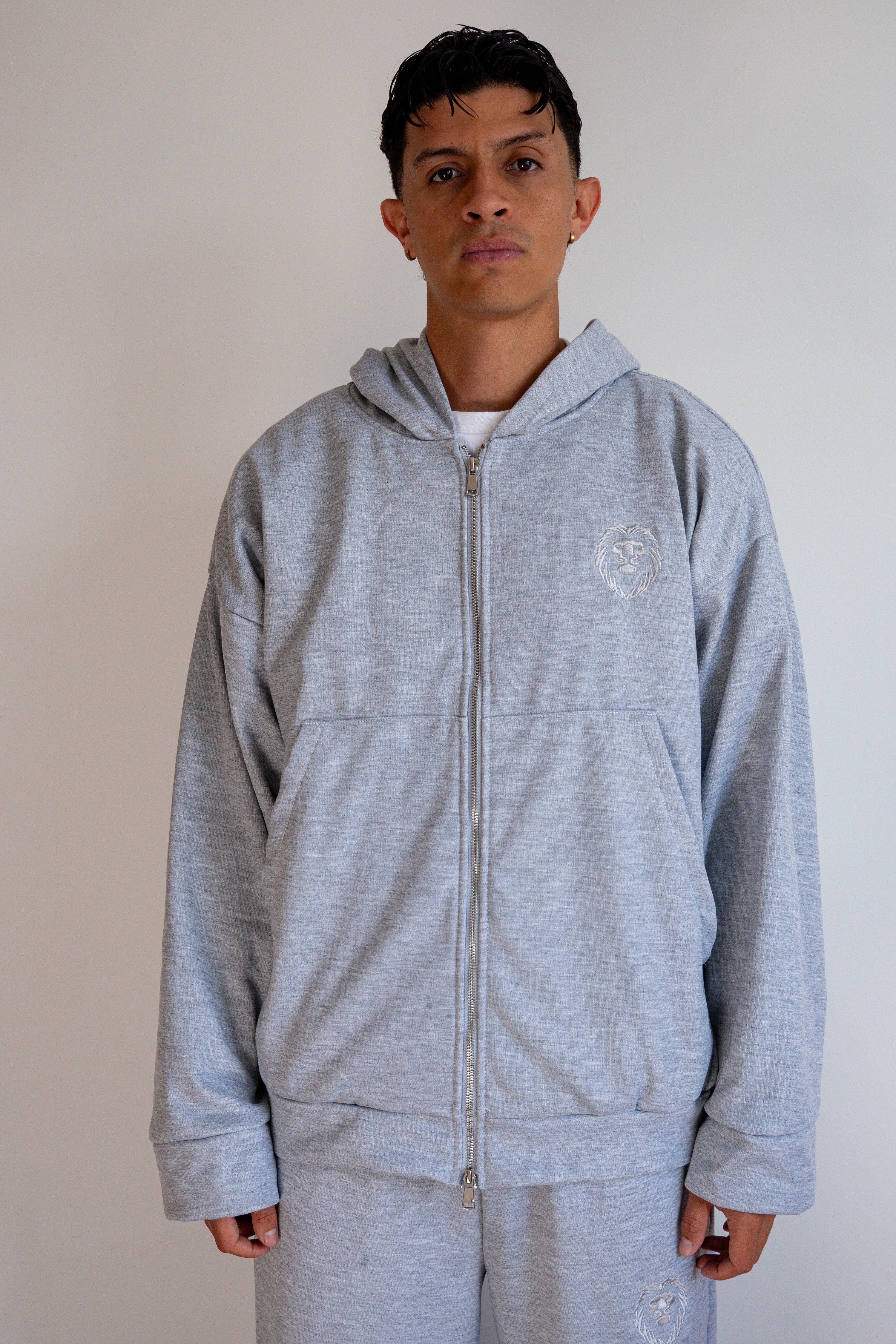 Conjunto Hoodie + Jogger Gris Jaspeado - JC