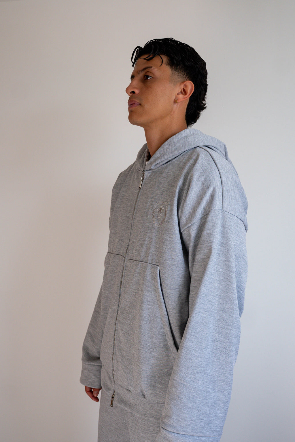 Conjunto Hoodie + Jogger Gris Jaspeado - JC