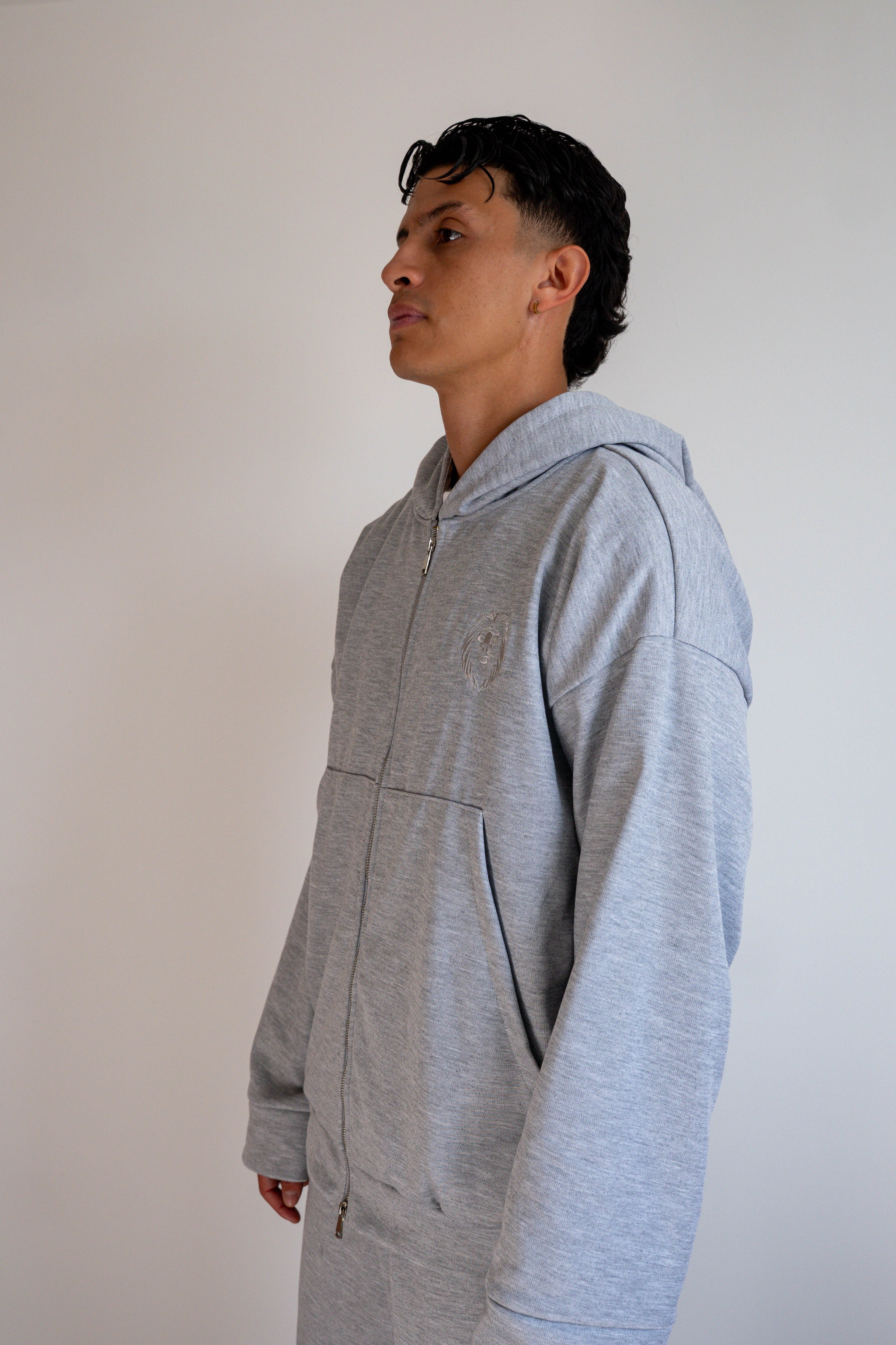 Conjunto Hoodie + Jogger Gris Jaspeado - JC