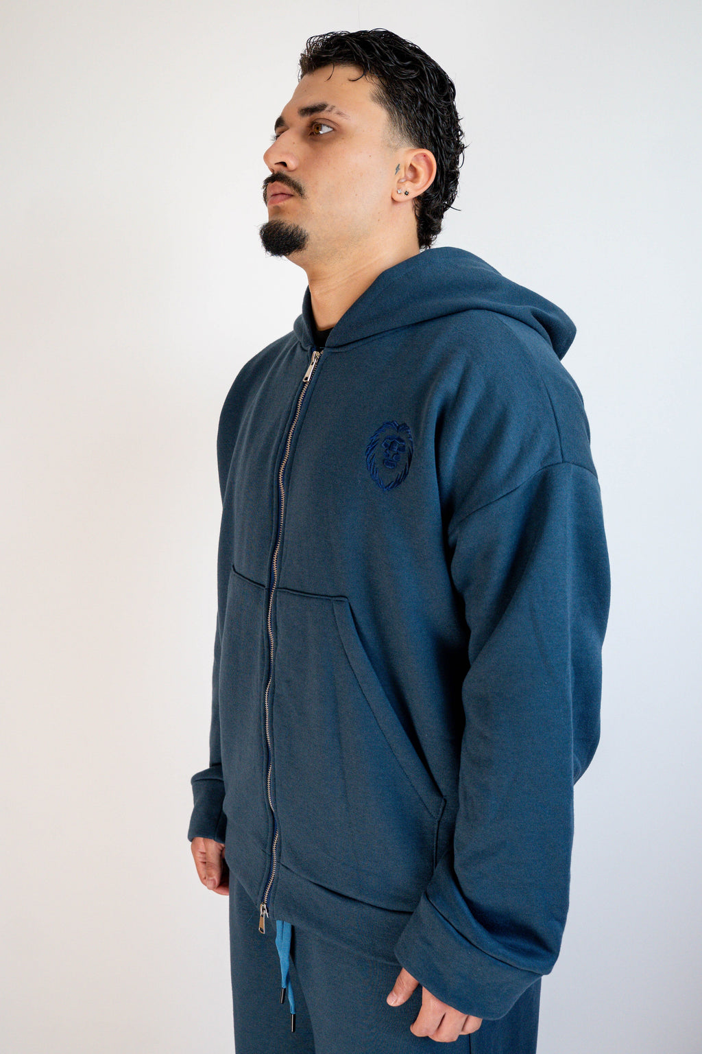 Conjunto Hoodie + Jogger Azul Petroleo Hombre - JC