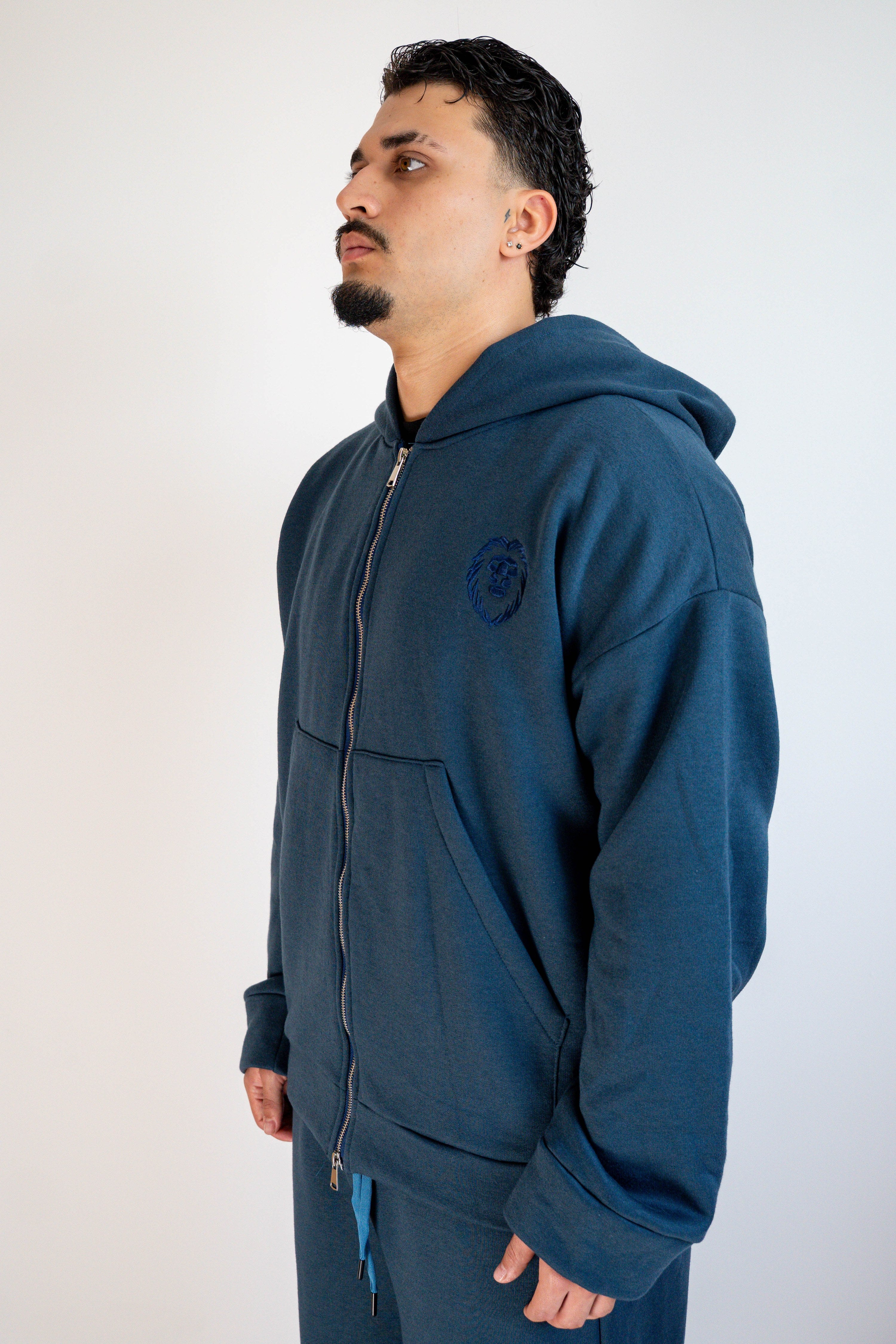 Conjunto Hoodie + Jogger Azul Petroleo Hombre - JC