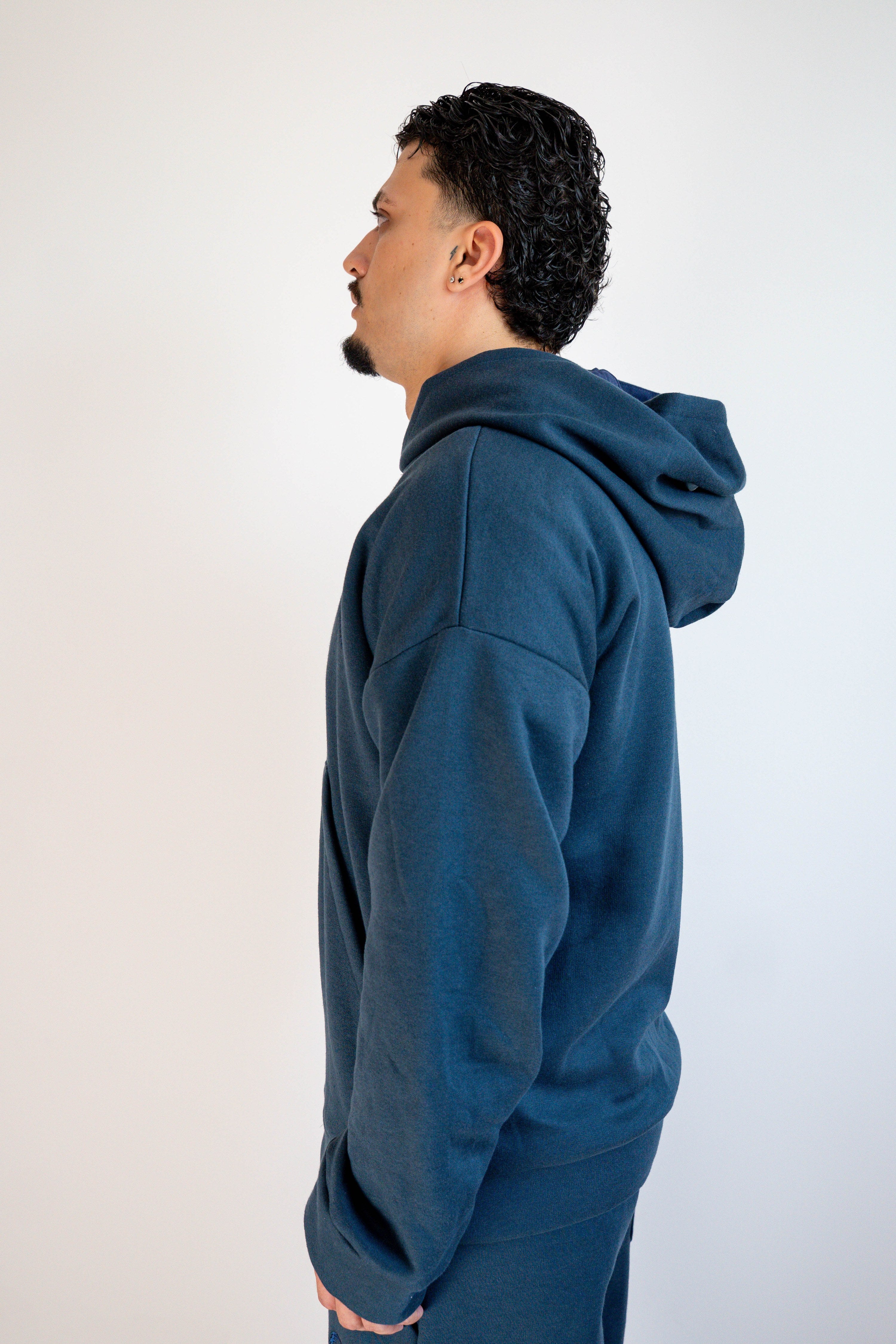 Conjunto Hoodie + Jogger Azul Petroleo Hombre - JC