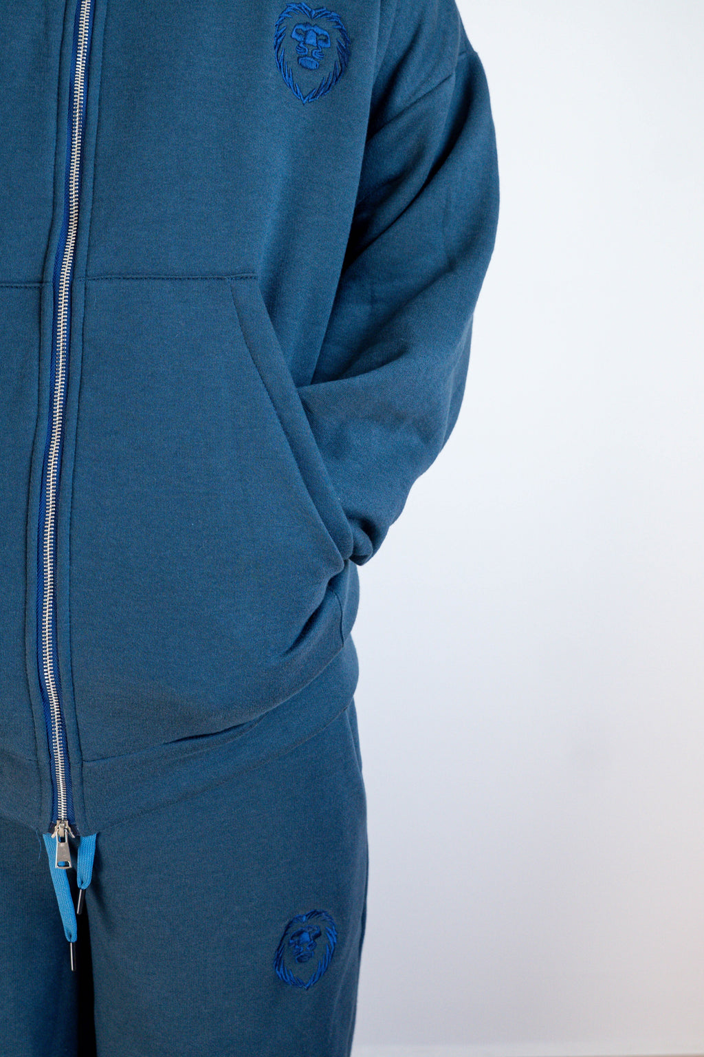 Conjunto Hoodie + Jogger Azul Petroleo Hombre - JC