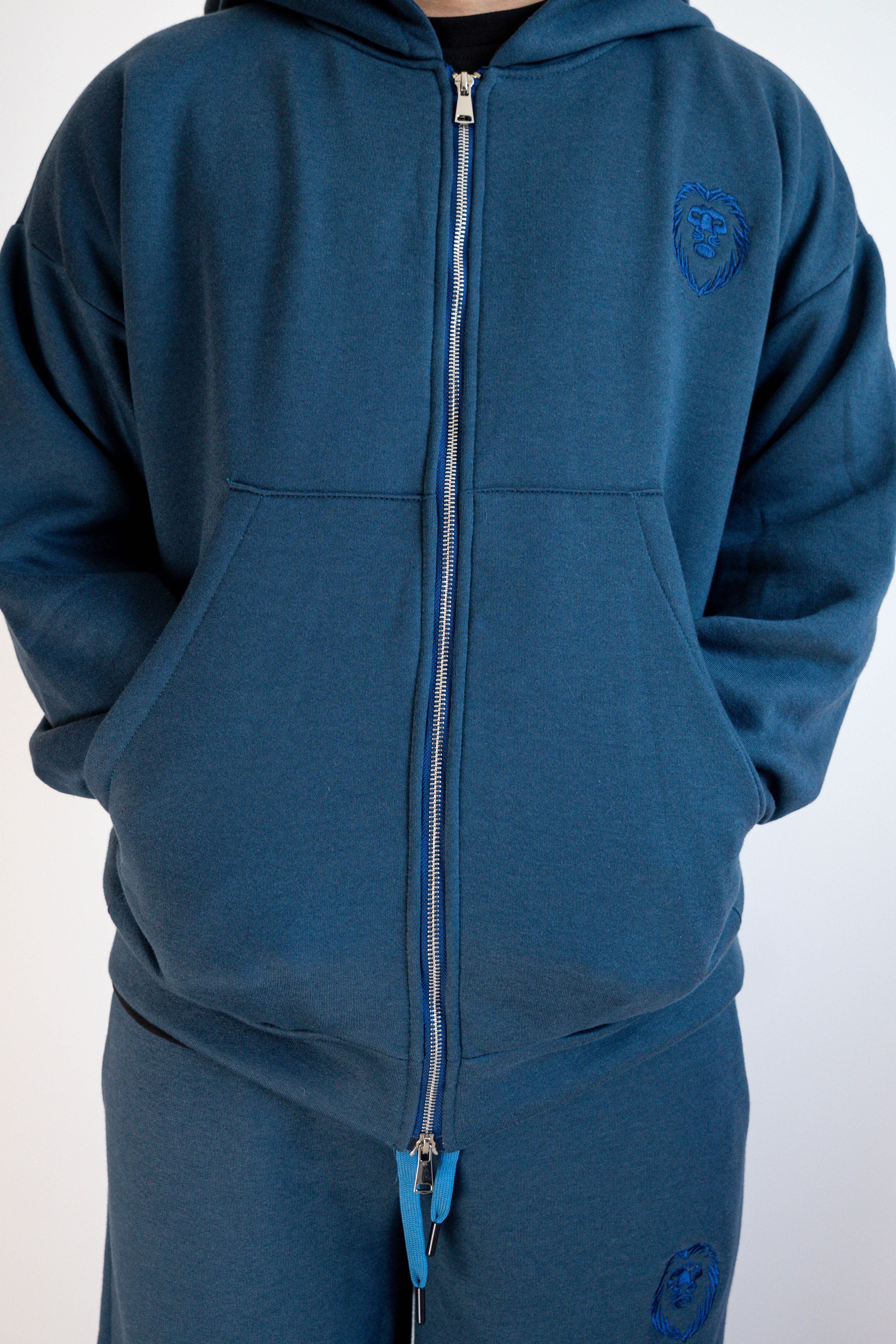 Conjunto Hoodie + Jogger Azul Petroleo Hombre - JC