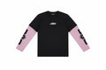 Camiseta Manga Larga Doble Manga Negra/Rosa - JC