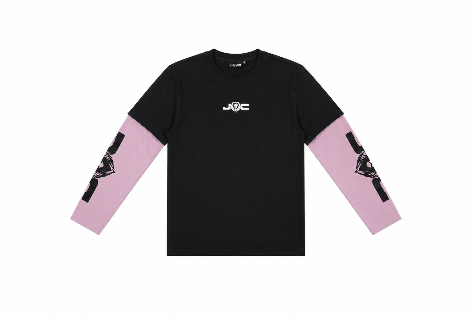 Camiseta Manga Larga Doble Manga Negra/Rosa - JC