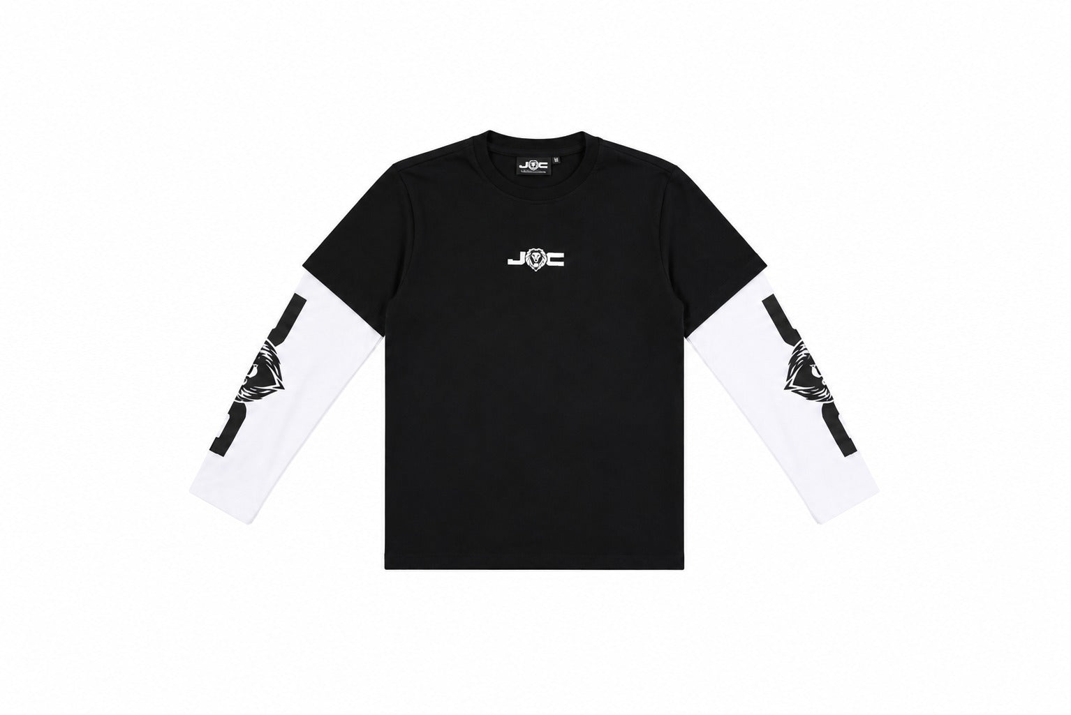 Camiseta Manga Larga Doble Manga Negra/Blanca - JC